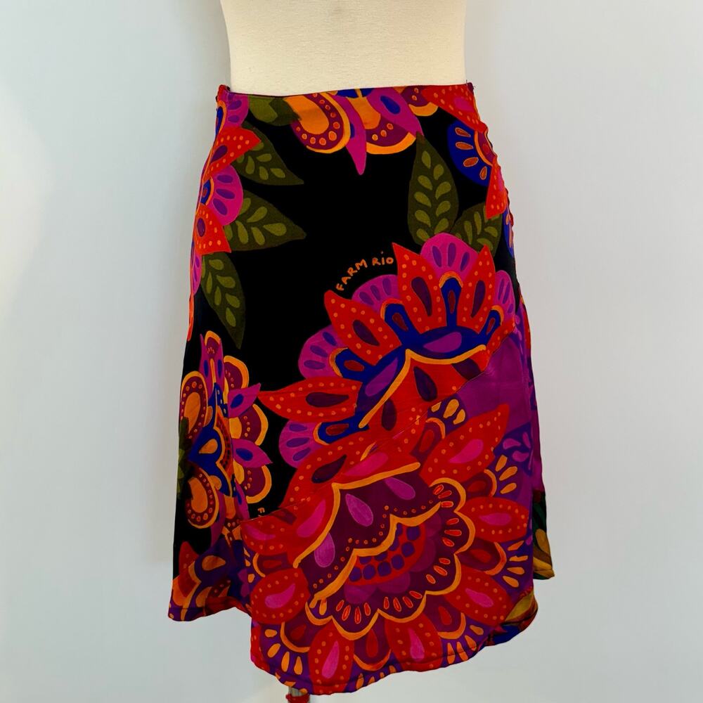 Farm Rio Floral Multi-Color Mini Skirt A-Line XXS - Picture 5 of 9